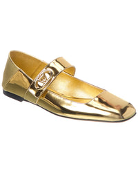 Valentino Valentino Vlogo Locker Mary Jane Leather Ballerina Flat