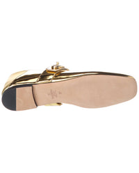 Valentino Valentino Vlogo Locker Mary Jane Leather Ballerina Flat