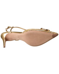 Valentino Valentino Vlogo Signature 80 Leather Slingback Pump