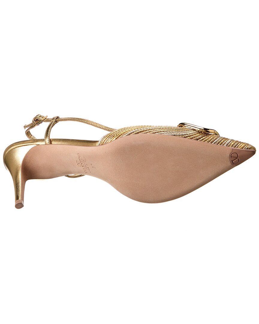 Valentino Valentino Vlogo Signature 80 Leather Slingback Pump
