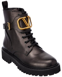 Dnu Pack Valentino Vlogo 35 Leather Combat Boot