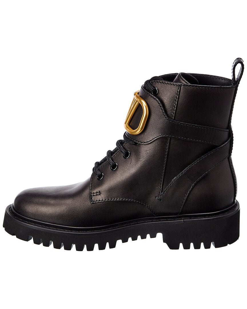 Dnu Pack Valentino Vlogo 35 Leather Combat Boot
