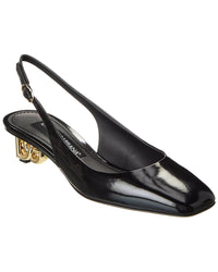 Dolce & Gabbana Dg Logo Patent Slingback Pump Black