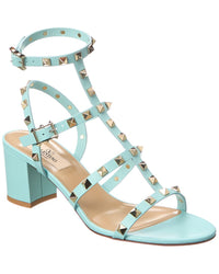 Valentino Valentino Rockstud Caged 60 Leather Ankle Strap Sandal, 36, Blue