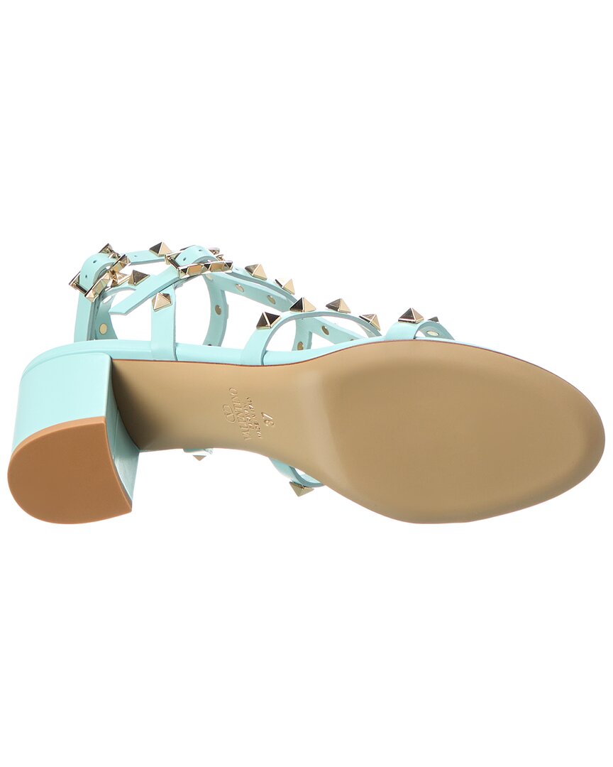 Valentino Valentino Rockstud Caged 60 Leather Ankle Strap Sandal, 36, Blue
