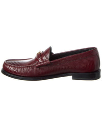 Celine Luco Lizard-Embossed Leather Loafer