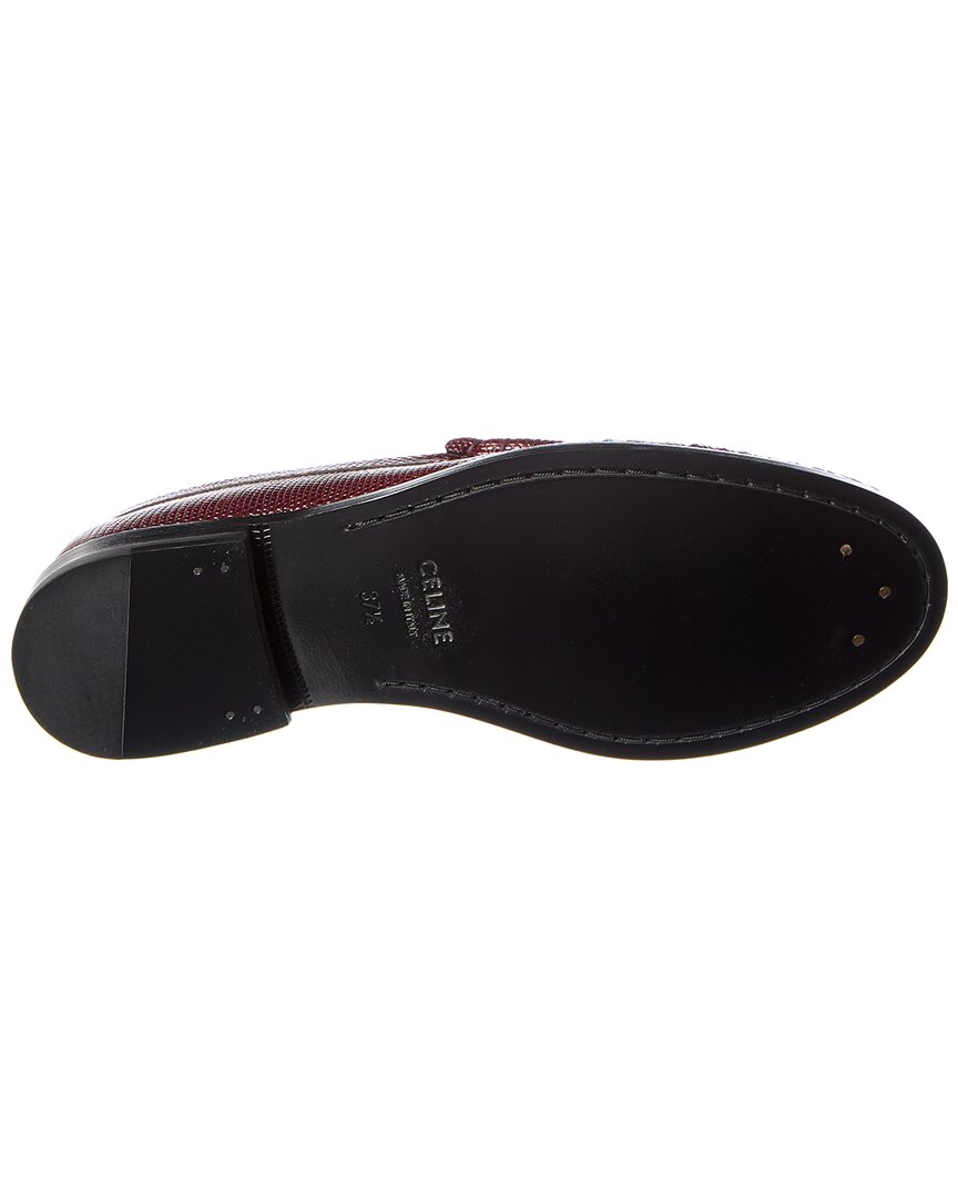 Celine Luco Lizard-Embossed Leather Loafer