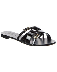 Giuseppe Zanotti Roll Patent Sandal Black 35