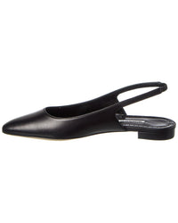 Manolo Blahnik Sawra Leather Slingback Flat