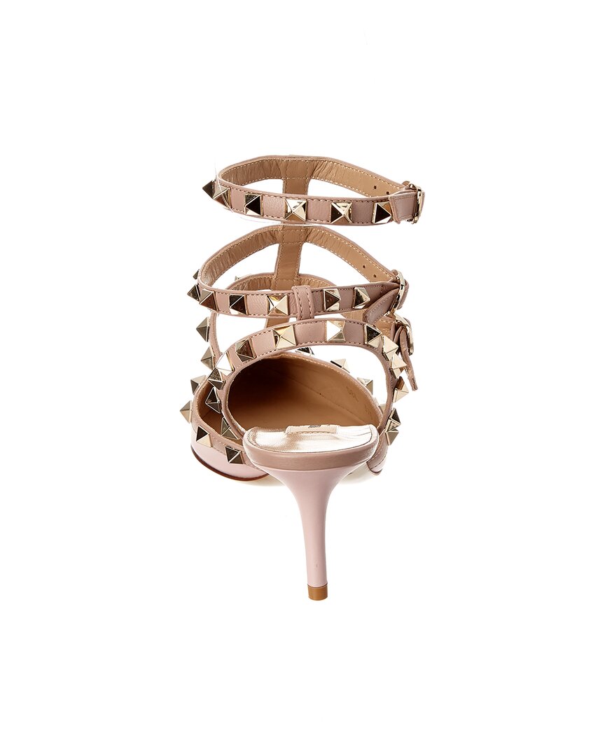 Valentino Rockstud Caged 65 Leather Ankle Strap Pump