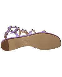 Valentino Rockstud Caged Leather Ankle Strap Sandal
