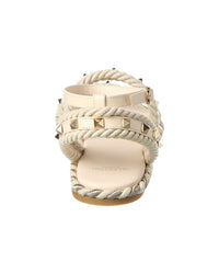 Valentino Rockstud Rope & Leather Sandal