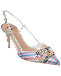 Valentino Vlogo Signature 80 Leather Slingback Pump