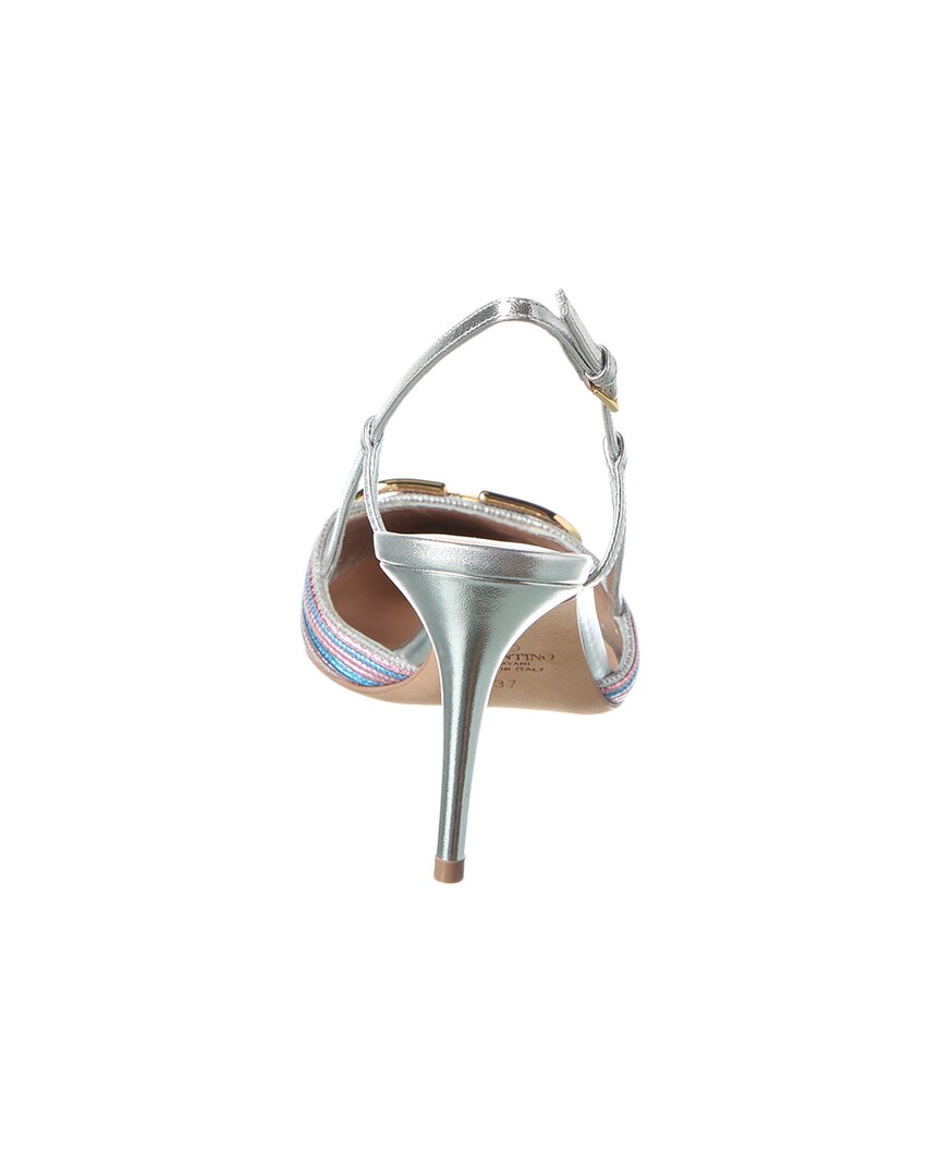 Valentino Vlogo Signature 80 Leather Slingback Pump