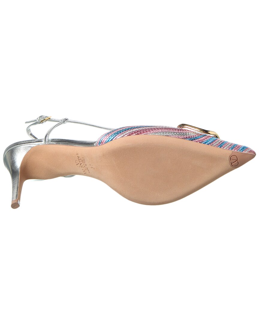 Valentino Vlogo Signature 80 Leather Slingback Pump