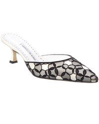 Manolo Blahnik Carolyne 70 Satin Mule White