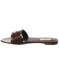 Valentino Rockstud Leather-Trim Sandal