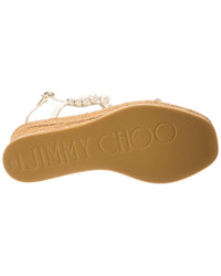 Jimmy Choo Jimmy Choo Amatuus 60 Leather Wedge Sandal, 38, White