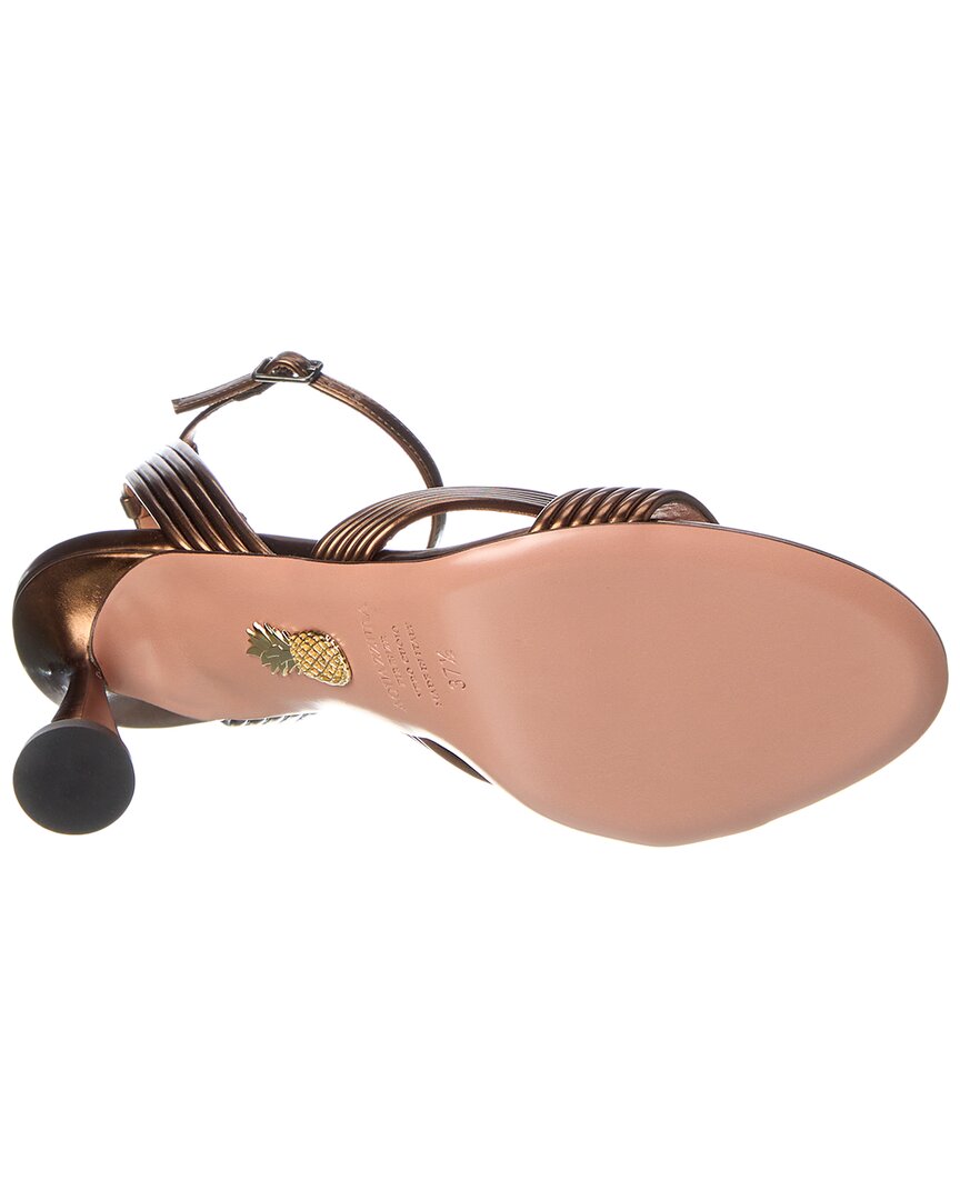 Aquazzura Darly 75 Metallic Leather Sandal – Bluefly