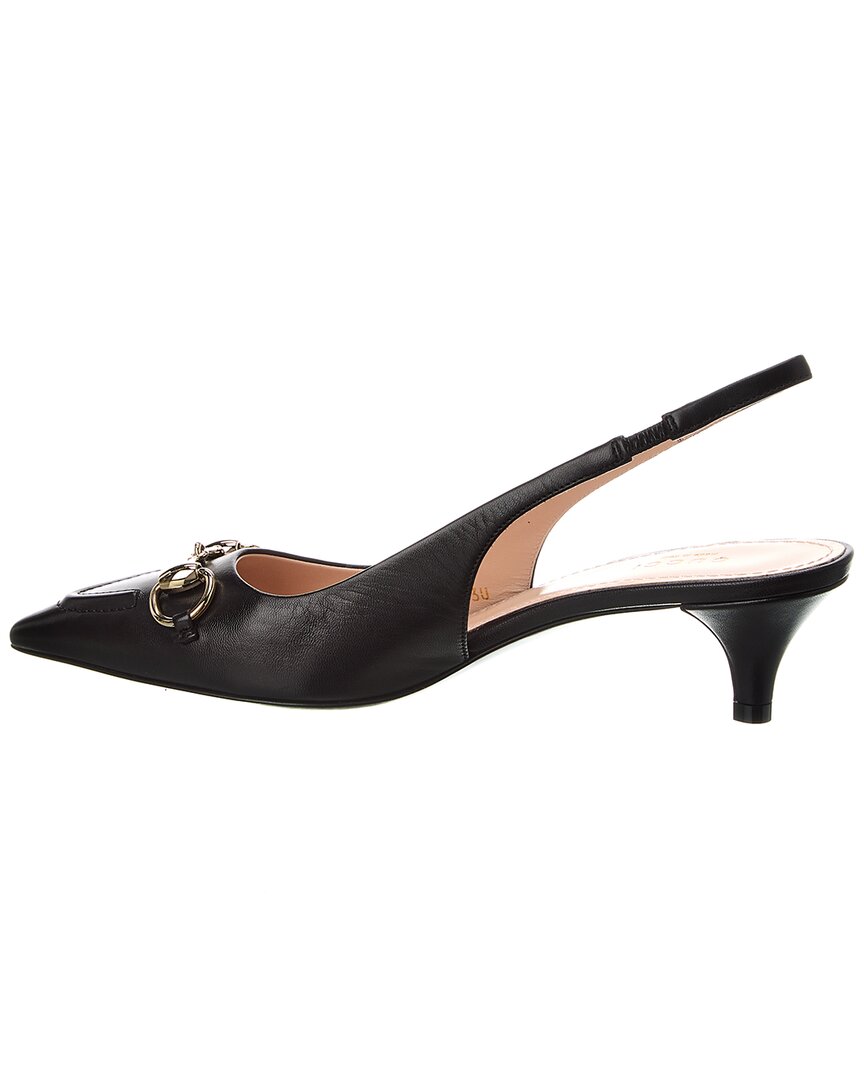 Gucci Horsebit Leather Slingback Pump