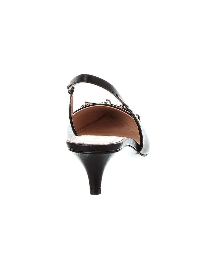 Gucci Horsebit Leather Slingback Pump