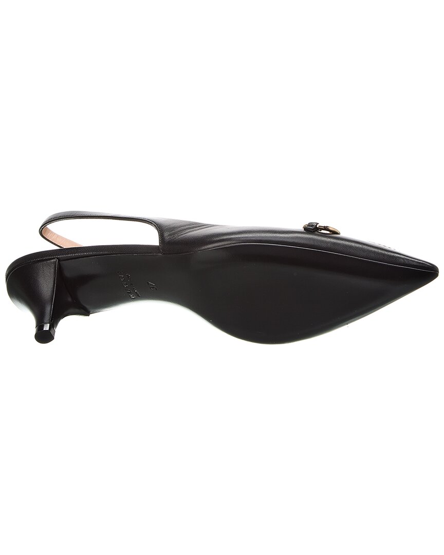 Gucci Horsebit Leather Slingback Pump