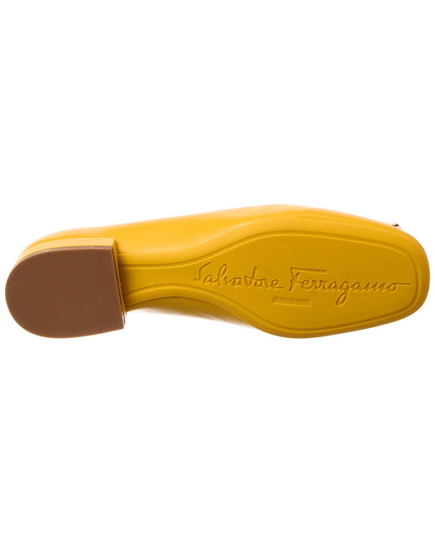 Ferragamo Myrna Leather Ballerina Flat