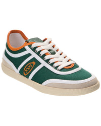 Tod’S Cassette Canvas & Leather Sneaker Green
