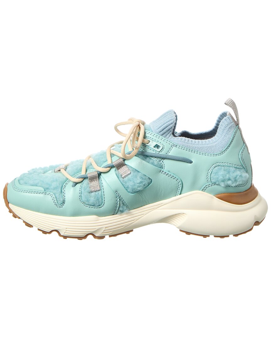 Tod’S Sportivo Runner Shearling & Leather Sneaker