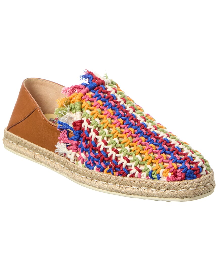 Tod’S Gomma Leather Espadrille Brown Multi