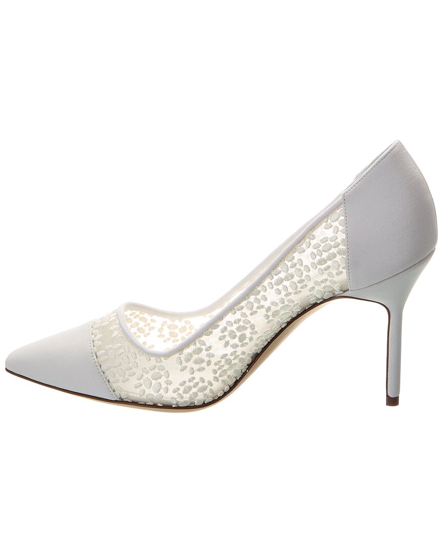 Manolo Blahnik Capcour 90 Canvas & Lace Pump