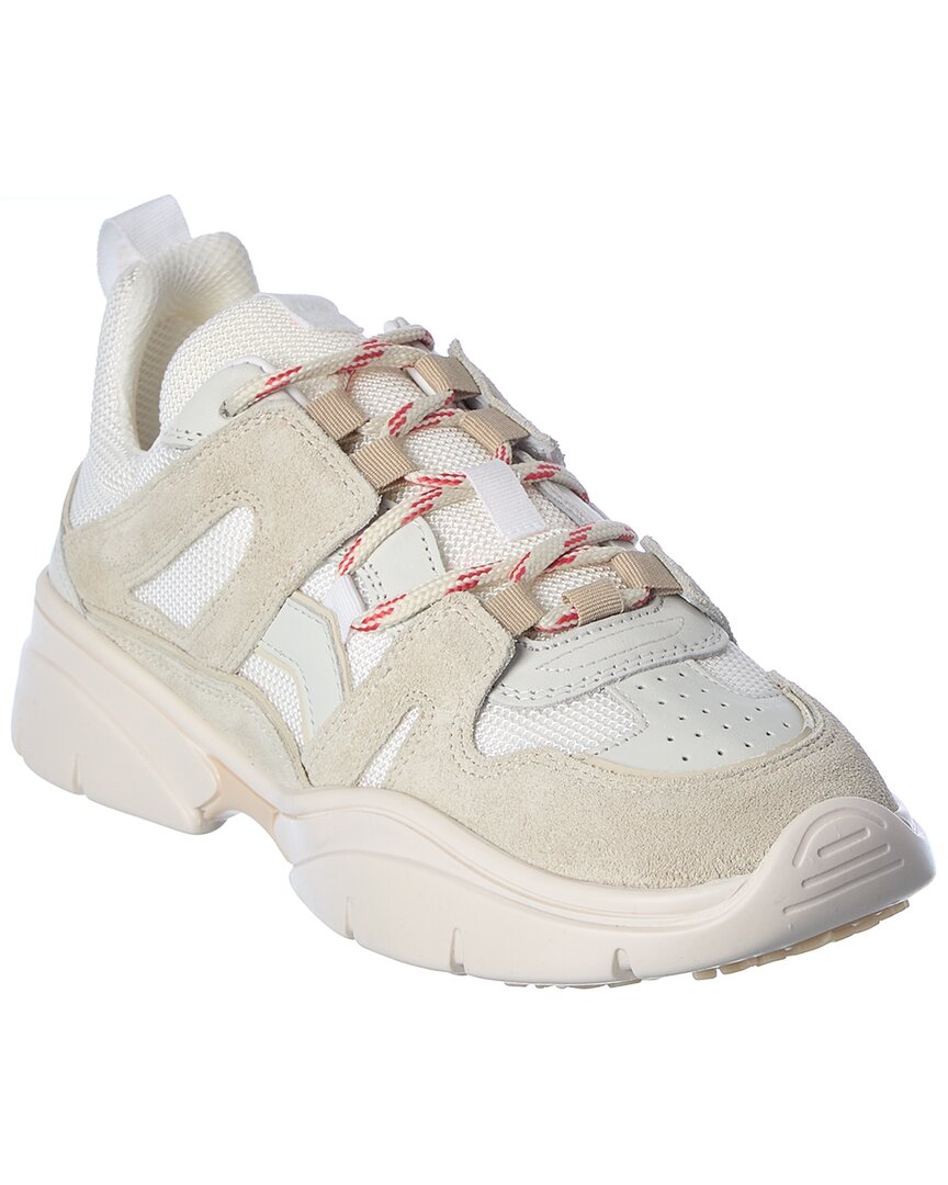 Isabel Marant Kindsay Suede & Leather-Trim Sneaker White 35