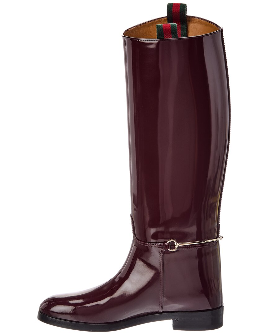 Gucci Gucci Slim Horsebit Patent Riding Boot