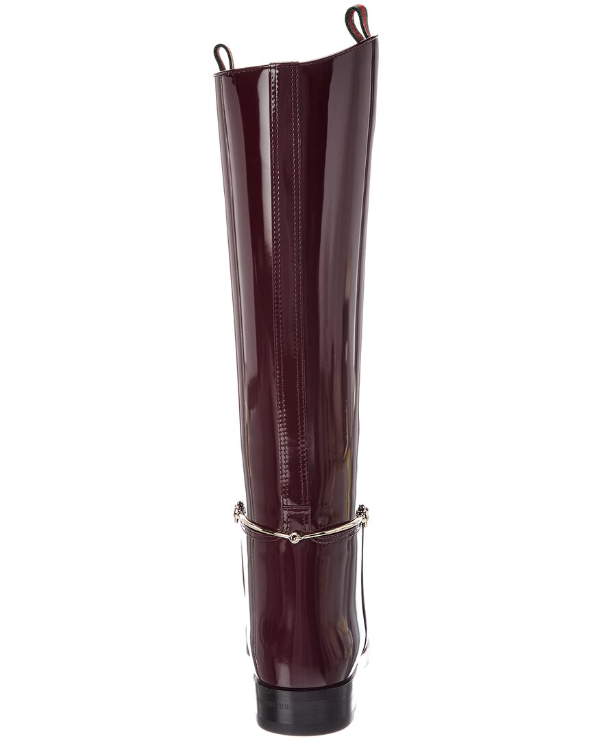Gucci Gucci Slim Horsebit Patent Riding Boot