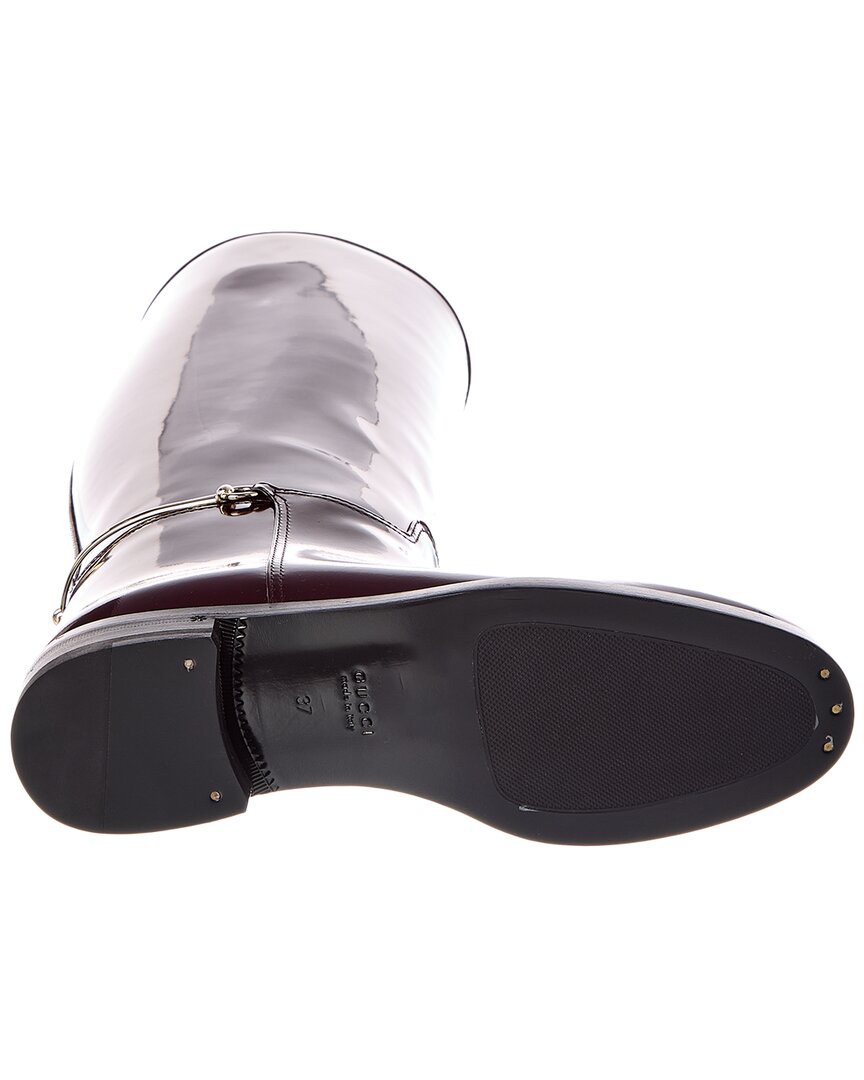 Gucci Gucci Slim Horsebit Patent Riding Boot