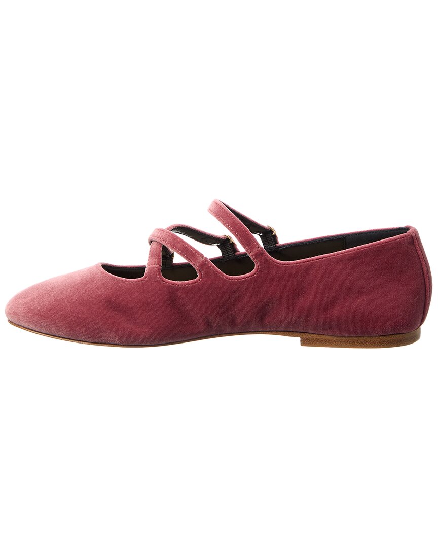 Celine Les Logo Velvet Ballerina Flat