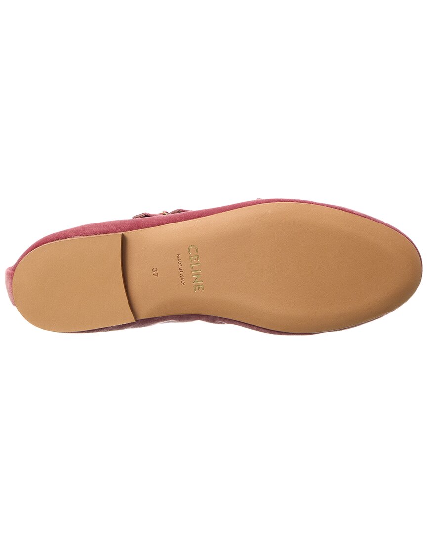 Celine Les Logo Velvet Ballerina Flat