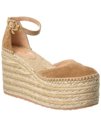 Gianvito Rossi Suede Platform Espadrille 39 Brown Multi