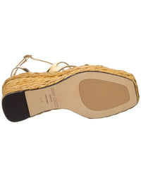 Jimmy Choo Ayla 85 Leather Wedge Sandal