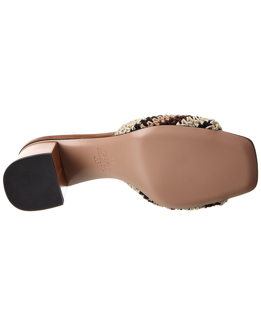 Valentino Vlogo Signature 60 Woven & Leather Sandal