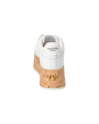 Valentino Freedots Xl Leather & Cork Platform Sneaker