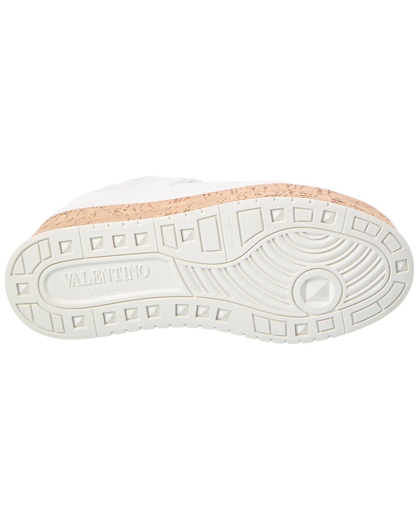 Valentino Freedots Xl Leather & Cork Platform Sneaker
