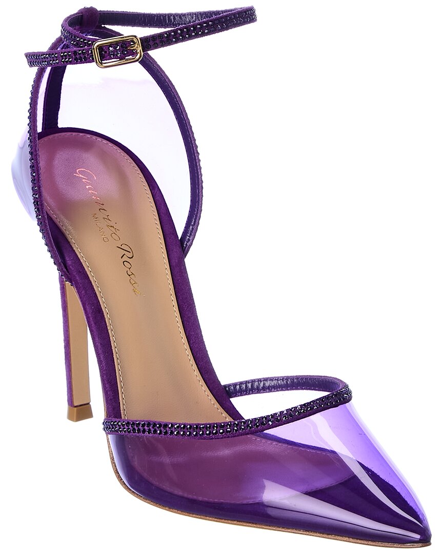 Gianvito Rossi 105 Suede-Trim Pump Purple