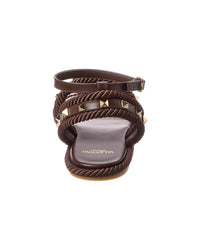 Valentino Rockstud Rope & Leather Sandal