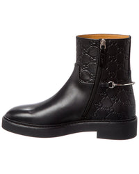Gucci Slim Horsebit Leather Bootie