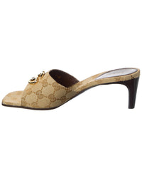Gucci Gucci Double G Gg Canvas Sandal