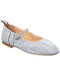 Thom Browne John Ruched Canvas Ballerina Flat Blue