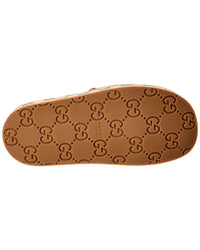 Gucci Gucci Gg Canvas & Leather Platform Slide