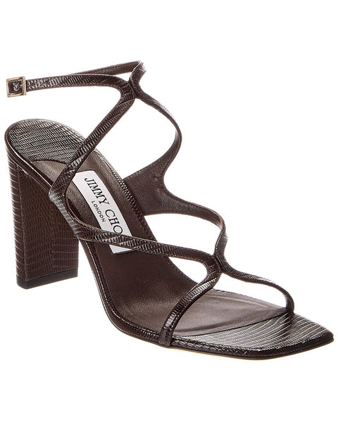 ranさん 0816 Jimmy Choo Azie 85 Lizard-Embossed Leather Sandal – Bluefly