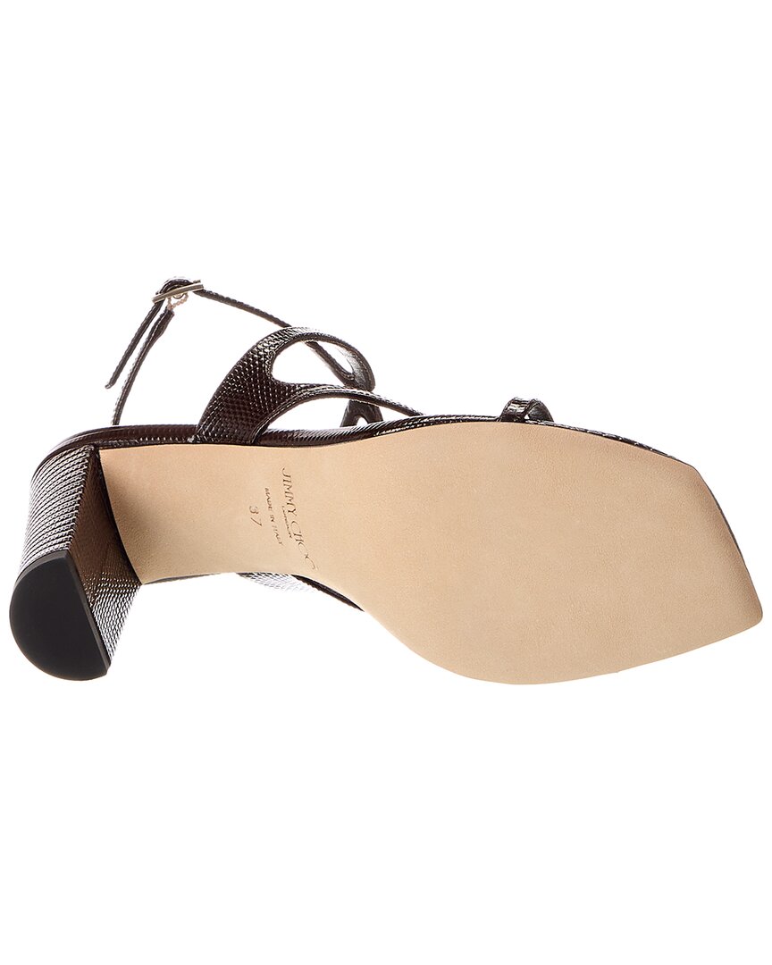 サンダル・ミュール JIMMY CHOO AZIE SANDALS IN LIZARD-EMBOSSED LEATHER Jimmy Choo Azie 85 Lizard-embossed Leather Sandal | ShopSimon